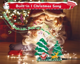 LED Christmas Tree Soldering Kit, Mini Christmas Forest Soldering Practice Kit with Music, DIY Santa Claus Elk Xmas Electronics Kit for Home Decorations School STEM Teaching