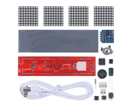 Soldering Practice Kits, LED Music Spectrum DIY Kit, DC 5V Green LED Dot Matrix Electronic Clock Soldering Project