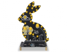 Touch Control LED Rabbit Soldering Practice Kit, DIY Rabbit with 3 Light Modes Soldering Project Kit, Cute Bunny Electronics Kit for Shool STEM Projects
