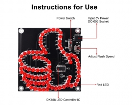 81-LED Thumbs-Up Flashing Light DIY Kits, Interesting Like Circulating Water Running Lamp Soldering Practice Kits for STEM Teaching and Learning