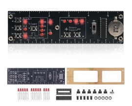 DIY Digital Logic Circuit Ruler Soldering Kit, Binary Counter 0-15 Flip-Flop Circuits with Interactive LEDs STEM Electronics Soldering Practice Kit