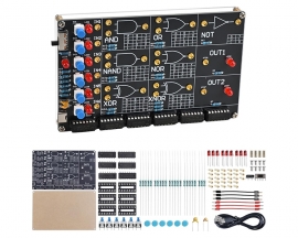 DIY Logic Gate Circuit Soldering Kit, Basic Logic Gate Learning Kit with Interactive LED Simulation, Electronics Soldering Practice Kit for Middle High School College Students STEM Education