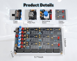 DIY Logic Gate Circuit Soldering Kit, Basic Logic Gate Learning Kit with Interactive LED Simulation, Electronics Soldering Practice Kit for Middle High School College Students STEM Education