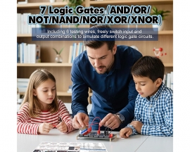 DIY Logic Gate Circuit Soldering Kit, Basic Logic Gate Learning Kit with Interactive LED Simulation, Electronics Soldering Practice Kit for Middle High School College Students STEM Education