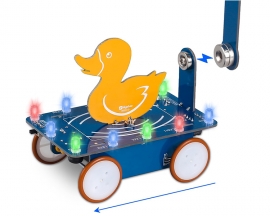 ICStation Soldering Project, Magnetic Duck Car Soldering Practice Kit, Magnetic Vehicle DIY Electronic Kit for STEM Education Physics Teaching and Learning