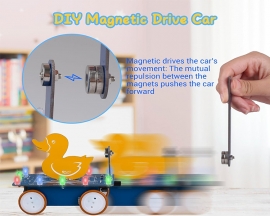 ICStation Soldering Project, Magnetic Duck Car Soldering Practice Kit, Magnetic Vehicle DIY Electronic Kit for STEM Education Physics Teaching and Learning