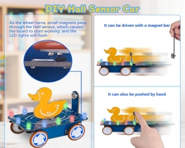 ICStation Soldering Project, Magnetic Duck Car Soldering Practice Kit, Magnetic Vehicle DIY Electronic Kit for STEM Education Physics Teaching and Learning
