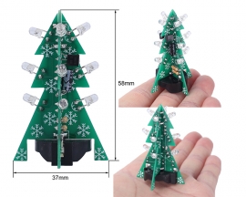 3PCS/Pack 3D Mini PCB Christmas Tree DIY Kit with LED Flashing Light, Simple LED Xmas Tree Electronic Soldering Kits for Beginners