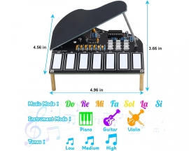 Soldering Practice Kit, 7 Keys Mini Piano Violin Guitar Soldering Project with 3 Tones, Electronic Musical Instrument Early Learning Educational DIY Soldering Kit for Home School Learning