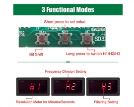 DC 5V-30V 5-Bit LED Tachometer,  RPM Speed Meter Digital Motor Tachometer, Revolution Meter With Hall Proximity Switch Sensor NPN