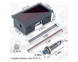 DC 5V-30V 5-Bit LED Tachometer,  RPM Speed Meter Digital Motor Tachometer, Revolution Meter With Hall Proximity Switch Sensor NPN