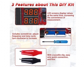 DIY Adjustable PWM Signal Generator, Voltage Current Temperature Tester Electronics Kit, Multifunctional LED Meter Soldering Kits for School Learning