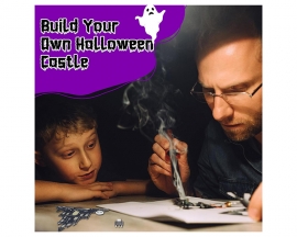 Music Castle Soldering Kit, DIY Ghost Castle Electronics Kit with LED Light Spooky Sound Fun Learn to Solder Kit for STEM Projects Halloween Decoration