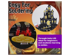 Music Castle Soldering Kit, DIY Ghost Castle Electronics Kit with LED Light Spooky Sound Fun Learn to Solder Kit for STEM Projects Halloween Decoration