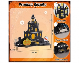 Music Castle Soldering Kit, DIY Ghost Castle Electronics Kit with LED Light Spooky Sound Fun Learn to Solder Kit for STEM Projects Halloween Decoration