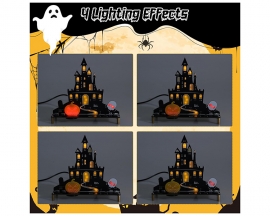 Music Castle Soldering Kit, DIY Ghost Castle Electronics Kit with LED Light Spooky Sound Fun Learn to Solder Kit for STEM Projects Halloween Decoration