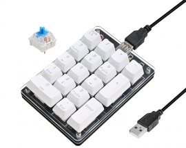 ICStation Numeric Keypad Soldering Practice Kit, 17 Key USB Hot-Swappable Blue Switches Mechanical Number Pad with PBT Keycaps STEM Soldering Project for School Learning Hobbyists Laptop PC Computer