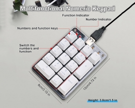 ICStation Numeric Keypad Soldering Practice Kit, 17 Key USB Hot-Swappable Blue Switches Mechanical Number Pad with PBT Keycaps STEM Soldering Project for School Learning Hobbyists Laptop PC Computer