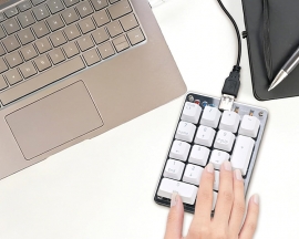 ICStation Numeric Keypad Soldering Practice Kit, 17 Key USB Hot-Swappable Blue Switches Mechanical Number Pad with PBT Keycaps STEM Soldering Project for School Learning Hobbyists Laptop PC Computer