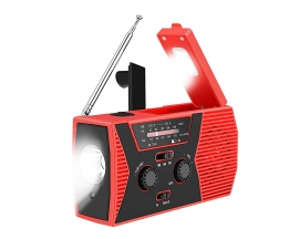 Portable Solar Hand Crank AM/FM/WB NOAA Radio Receiver With Multifunctional Flashlight Emergency Power Bank Supply