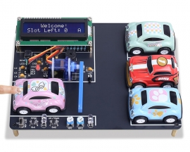 Mini Parking Lot Simulation Soldering Practice Kit, DIY Garage Model Electronic Kit with LCD Display and 4 Mini Cars, STEM  Soldering Projects for Home and School Learning