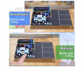 Mini Parking Lot Simulation Soldering Practice Kit, DIY Garage Model Electronic Kit with LCD Display and 4 Mini Cars, STEM  Soldering Projects for Home and School Learning