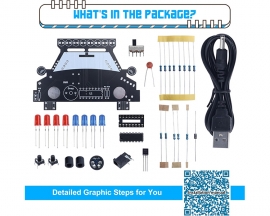 ICStation Soldering Practice Kit, Police Car Shape DIY Soldering Project with LED Flashing Light, Police Car Soldering Kit with Simulated Siren Sound for Students Learning Soldering