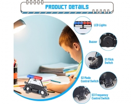 ICStation Soldering Practice Kit, Police Car Shape DIY Soldering Project with LED Flashing Light, Police Car Soldering Kit with Simulated Siren Sound for Students Learning Soldering