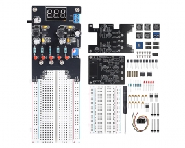 DIY Power Supply Board Soldering Kit, Universal 3.3V/+5V/-5V/12V/ADJ Voltage Output Regulator Step Down Buck Power Module for Soldering Practice Experiments and Testing