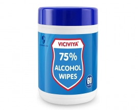 60PCS/Pack Viciviya Disinfectant Wipes Portable 75% Alcohol Wet Wipes Antiseptic Cleaning Sterilization Wipes for Family Cars Tourism Hotel Restaurant