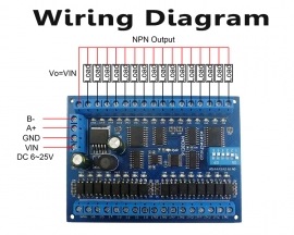 DC 12V 24V RES485 Modbus RTU Relay Controller,16CH-IN-NPN 16CH-OUT Programmable Switch Optocoupler Isolator for PLC