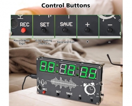 Recordable Alarm Clock Soldering Project, DIY Digital Clock Electronics Kit with 3 Independent Alarms 12/24H Switch 0.8-inch Display STEM Learning Soldering Project for School and Home Use