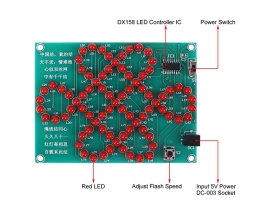 DIY Kit Red Chinese Knot Analog Electronic Circuit, LED Light Kits for Soldering Skill Practice and Learning