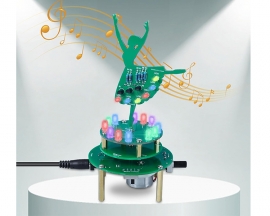 DIY Soldering Practice Kit, LED Rotating Ballerina Girl Music Box Soldering Project Soldering Learning Electronics Kit for School STEM Education and Desk Ornament Gifts