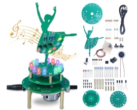 DIY Soldering Practice Kit, LED Rotating Ballerina Girl Music Box Soldering Project Soldering Learning Electronics Kit for School STEM Education and Desk Ornament Gifts