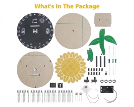 Sunflower Soldering Project, ICStation Light Chasing Sunflower Soldering Practice Kit DIY Rotating Sunflower Electronic Kit for School Students Education STEM Project Desk Decor