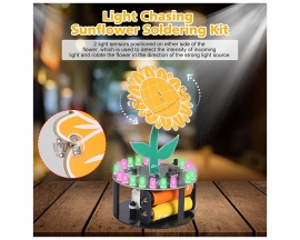 Sunflower Soldering Project, ICStation Light Chasing Sunflower Soldering Practice Kit DIY Rotating Sunflower Electronic Kit for School Students Education STEM Project Desk Decor