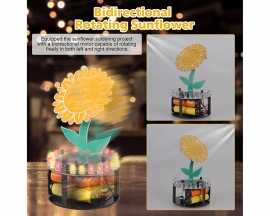Sunflower Soldering Project, ICStation Light Chasing Sunflower Soldering Practice Kit DIY Rotating Sunflower Electronic Kit for School Students Education STEM Project Desk Decor