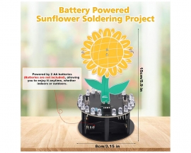 Sunflower Soldering Project, ICStation Light Chasing Sunflower Soldering Practice Kit DIY Rotating Sunflower Electronic Kit for School Students Education STEM Project Desk Decor