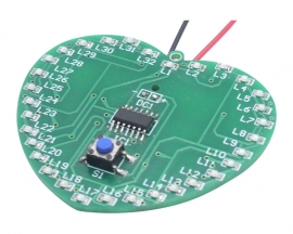 SMD LED Microcontroller Flashing Light DIY Kit, DC 5V Heart Shaped Red LED Electronic Soldering Practice Kit