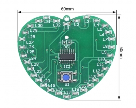 SMD LED Microcontroller Flashing Light DIY Kit, DC 5V Heart Shaped Red LED Electronic Soldering Practice Kit