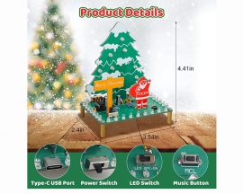 DIY Christmas Tree Soldering Kit, Santa Xmas Tree Soldering Project Kit with RGB LED & Music, DIY Electronic Soldering Practice Kit for Teens Adults Students Perfect Present for Xmas