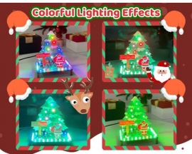 DIY Christmas Tree Soldering Kit, Santa Xmas Tree Soldering Project Kit with RGB LED & Music, DIY Electronic Soldering Practice Kit for Teens Adults Students Perfect Present for Xmas