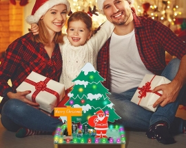 DIY Christmas Tree Soldering Kit, Santa Xmas Tree Soldering Project Kit with RGB LED & Music, DIY Electronic Soldering Practice Kit for Teens Adults Students Perfect Present for Xmas