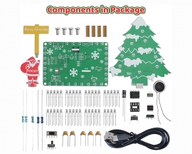 DIY Christmas Tree Soldering Kit, Santa Xmas Tree Soldering Project Kit with RGB LED & Music, DIY Electronic Soldering Practice Kit for Teens Adults Students Perfect Present for Xmas