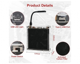 DIY Solder Fume Extractor Soldering Project Kit, Solder Smoke Absorber Kit with LED Light & Filters, Solder Smoke Remover Absorber DIY Working Fan for Soldering Station