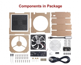 DIY Solder Fume Extractor Soldering Project Kit, Solder Smoke Absorber Kit with LED Light & Filters, Solder Smoke Remover Absorber DIY Working Fan for Soldering Station