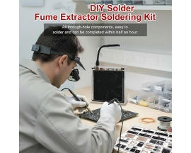 DIY Solder Fume Extractor Soldering Project Kit, Solder Smoke Absorber Kit with LED Light & Filters, Solder Smoke Remover Absorber DIY Working Fan for Soldering Station