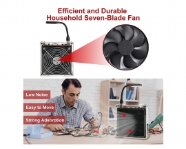 DIY Solder Fume Extractor Soldering Project Kit, Solder Smoke Absorber Kit with LED Light & Filters, Solder Smoke Remover Absorber DIY Working Fan for Soldering Station