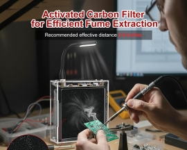 DIY Solder Fume Extractor Soldering Project Kit, Solder Smoke Absorber Kit with LED Light & Filters, Solder Smoke Remover Absorber DIY Working Fan for Soldering Station